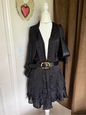 Victoria's Secret Black Satin Robe
